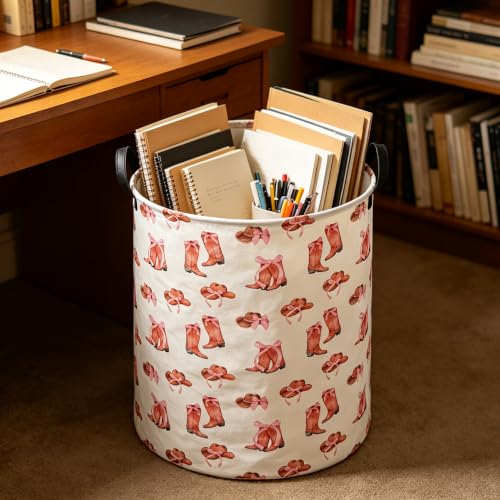 Image of 19.7 inch Laundry Basket,Dirty Clothes Hamper,Waterproof Storage Bin,Room Decor(New Cowgirl)