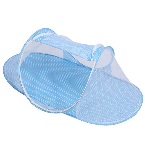Baby Moskitonetz Insektenschutz Weich Bettzubehör Sommer Outdoor Indoor Faltbar Tragbar 0-1 Alter Baby(Blau),Baby-Moskitonetz – Bild 3