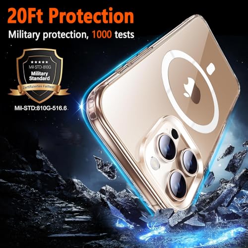 Image of Magnetic for iPhone 16 Pro Clear Case with Privacy Screen Protector & Full Camera Cover,[Non-Yellowing] Shockproof Clear Phone Case with MagSafe Women Girls for iPhone 16Pro 6.3 inch