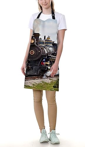 Miniatura 3 de SSOIU Delantal de cocina, tractores de caza de ciervos, delantal de cocina para hornearbarbacoa, hombres y mujeres, unisex, impermeable, 31 x 27