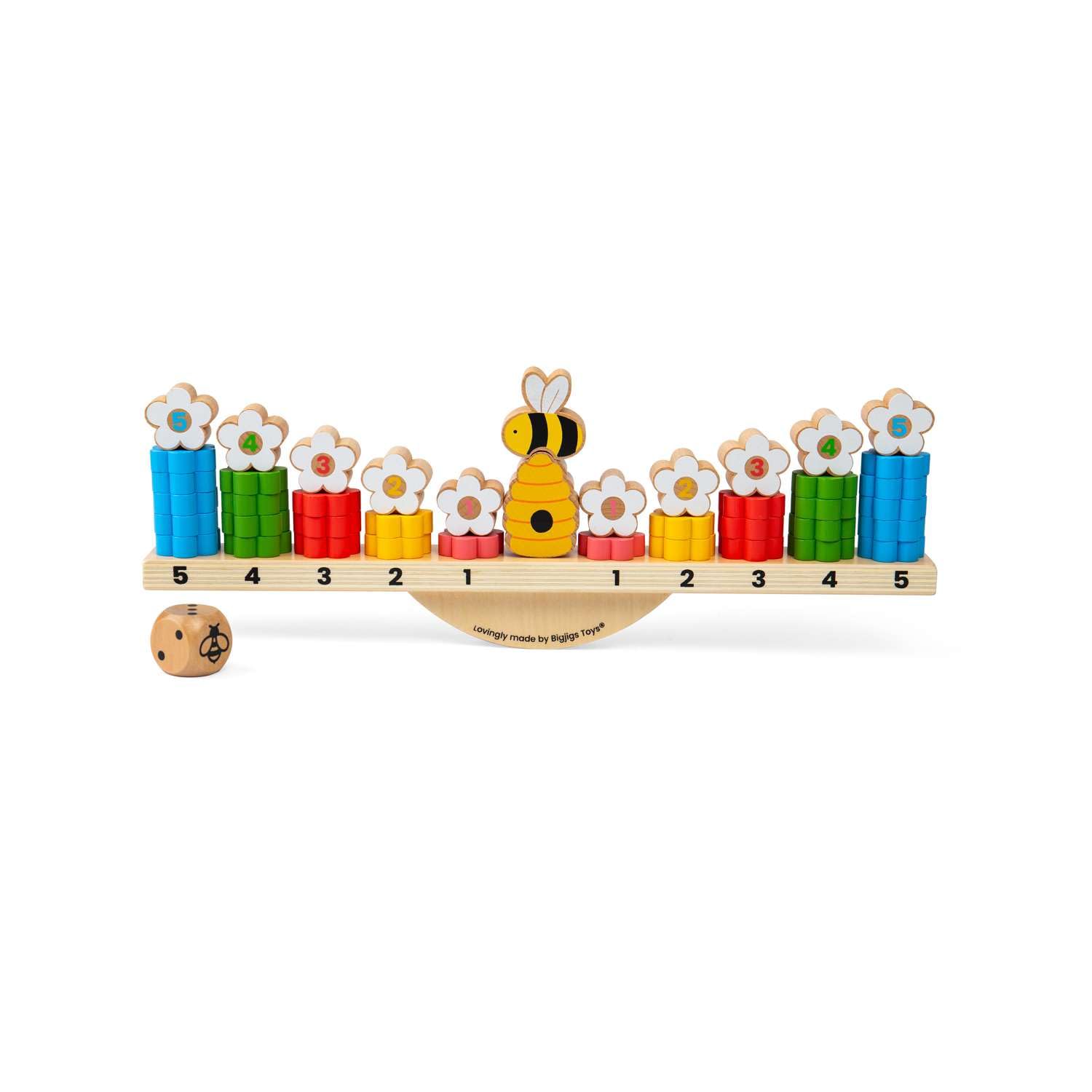 Bigjigs Toys Bee Balanced Spiel, 44-teiliges Holz-Stapel- & Balancespiel