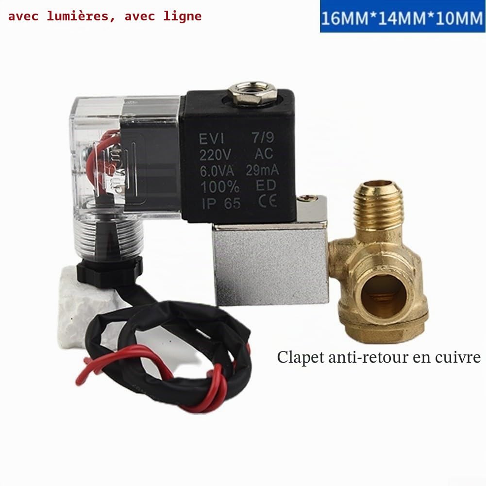 Électrovanne, accessoires de compresseur d'air, petite électrovanne de pompe à air, clapet anti-retour silencieux et sans huile DC12V(B)