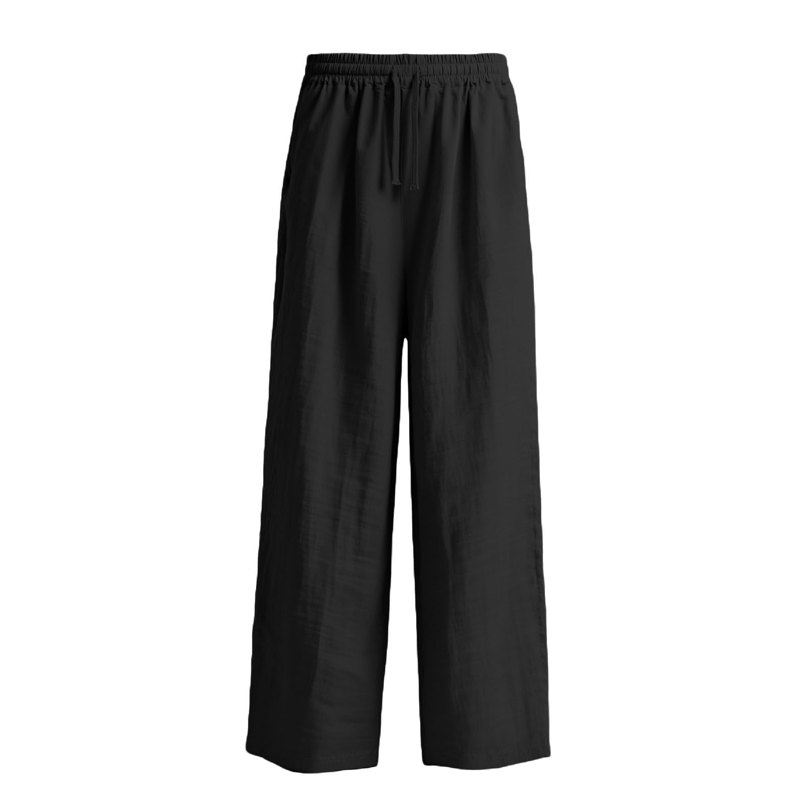 Pantalones de Lino para Niñas Palazzo Largo Ancho Transpirables Verano