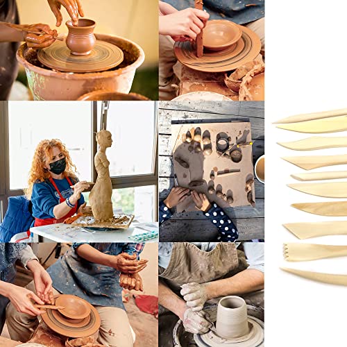 Honbay CLAY-SCULPTING-WOOD-10 10-Piece Double Ended Wooden Mini Modeling Tools Clay Sculpture Tools thumb #3