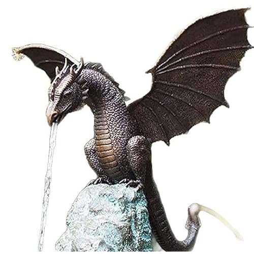 Dragon Fountain Statue, Garden Dragon Statue Fountain Dragon Ornament Resin Water Feature Sculpture for Home Garden Decoration
