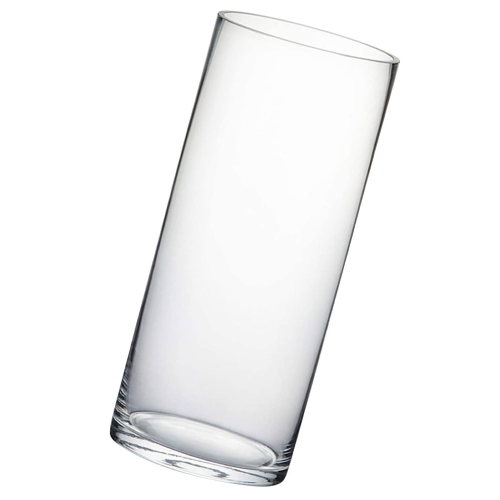 Vase floral cylindrique décoratif iplusmile en verre transparent de haute clarté