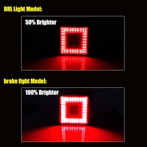 Miniatura 4 de Tonsya Lente ahumada 3 en 1 universal LED de transporte universal de 2 pulgadas compatible con camión, SUV, RV, remolque, parachoques trasero,