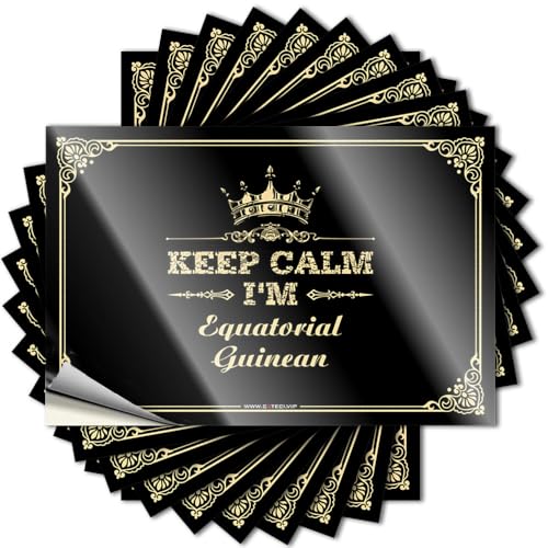 Calcomanía de vinilo extraíble con texto en inglés «Keep Calm I'm Equatorial Guinean» para decoración del hogar para hombres en capas (8 x 12 cm)