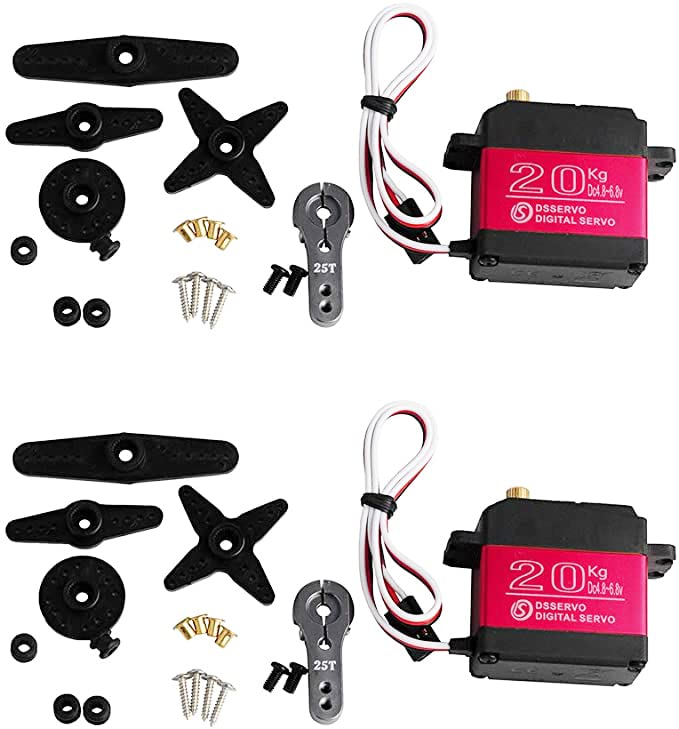 Servomoteur numérique 270° DS3218 20 kg avec bras métallique 25T lot de 2