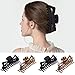 Antmoilios Extra Large Claw Clips for Thick Hair, 6.4 Inch Strong Hold Matte Jumbo Accessories for Women Long Curly Hair Cute Nonslip Big Jaw Clip French Giant Hair Clip 4 Pack (Black, Brown leopard)