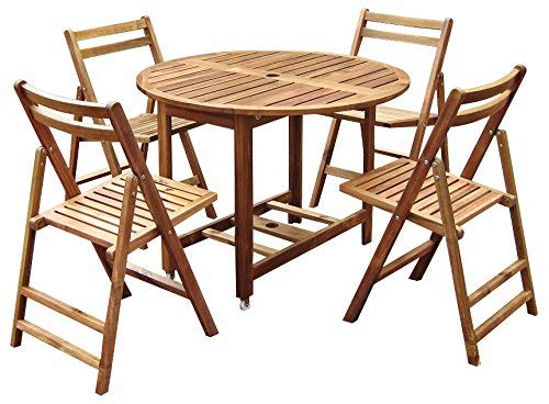 Merry Garden Acacia Folding Dining Table, Outdoor Dining Table Deck Table - Thumbnail 2