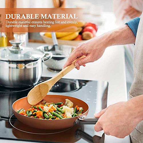 Shineuri 6 Pieces Nonstick Copper Pans With Lid Copper Frying Pans Copper Nonstick Frying Pans Copper Pans With Lid Copper Skillets With Lid Ceramic Fry Pan Copper Pans For Cooking - 8/9.5/11 Inch #TOP1