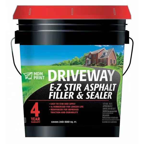 MDMprint 5 gal. Asphalt Filler and Sealer, Flat Finish, Black Brown, Water Base, Mfr: 200074-A