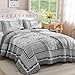 WONGS BEDDING Grey Quilt Set King Size,Bohemian Floral Patchwork Bedspread Coverlet Set, Soft 3 Pieces Boho Bedspreads Bedding Quilt Set for All Seasons (104