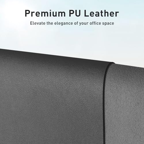 Image of Aothia Leather Desk Pad Protector, Mouse Pad, Office Desk Mat, Non-Slip PU Leather Desk Blotter, Laptop Desk Pad, Waterproof Desk Writing Pad for Office and Home (17 inchx48 inch, Gray)