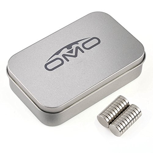 OMO Magnetics ネオジムマグネット ネオジウム磁石 N50 円形 丸型 10x2mm ニッケルメッキ 専用ケース付き 科学実験 生活収納 オフィス汎用(20個セット)