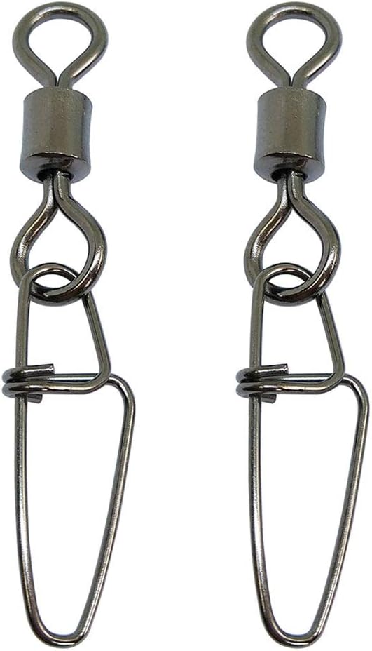 Unclesport 100pcs Fishing Rolling Swivels Coastlock Snap Freshwater Ice Fishing Tackle Bass Fishing Tools