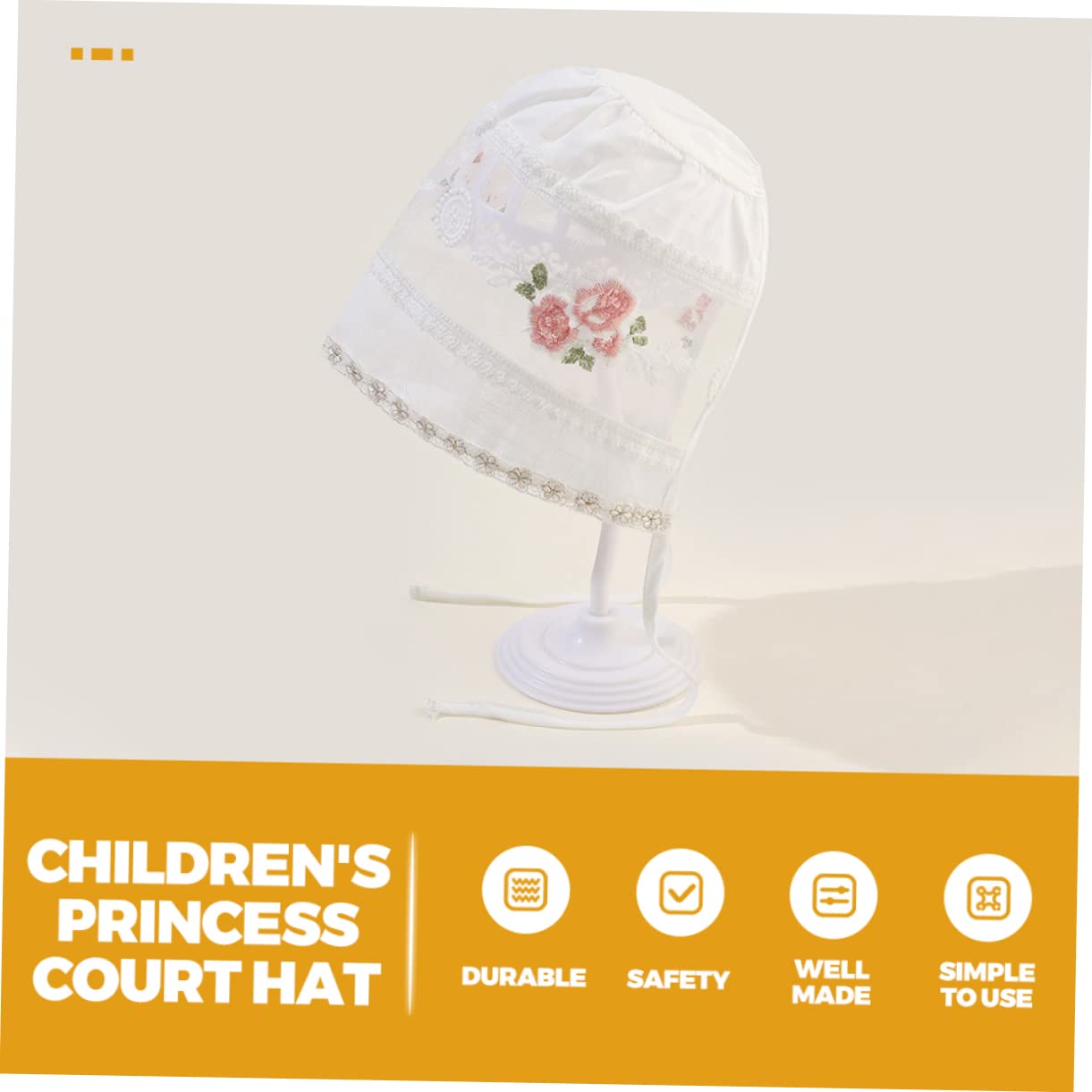 VANZACK Sombrero de Sol para Protección UV Gorro para Bebés y Accesorio Fotográfico para Niñas Vintage y Transpirable para Ocasiones Especiales