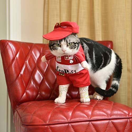 Cat Dog Costume Sports Clothes Cats Dogs F1 Racing Driver Cloth Pet Apparel Small Pets Clothing Size L #TOP5