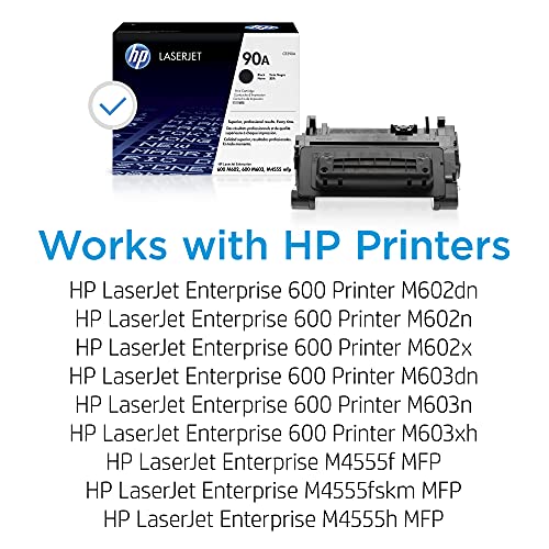 HP 90A Black Toner Cartridge | Works LaserJet Enterprise 600 M602, M603 Series, LaserJet Enterprise M4555 MFP Series | CE390A - image 2