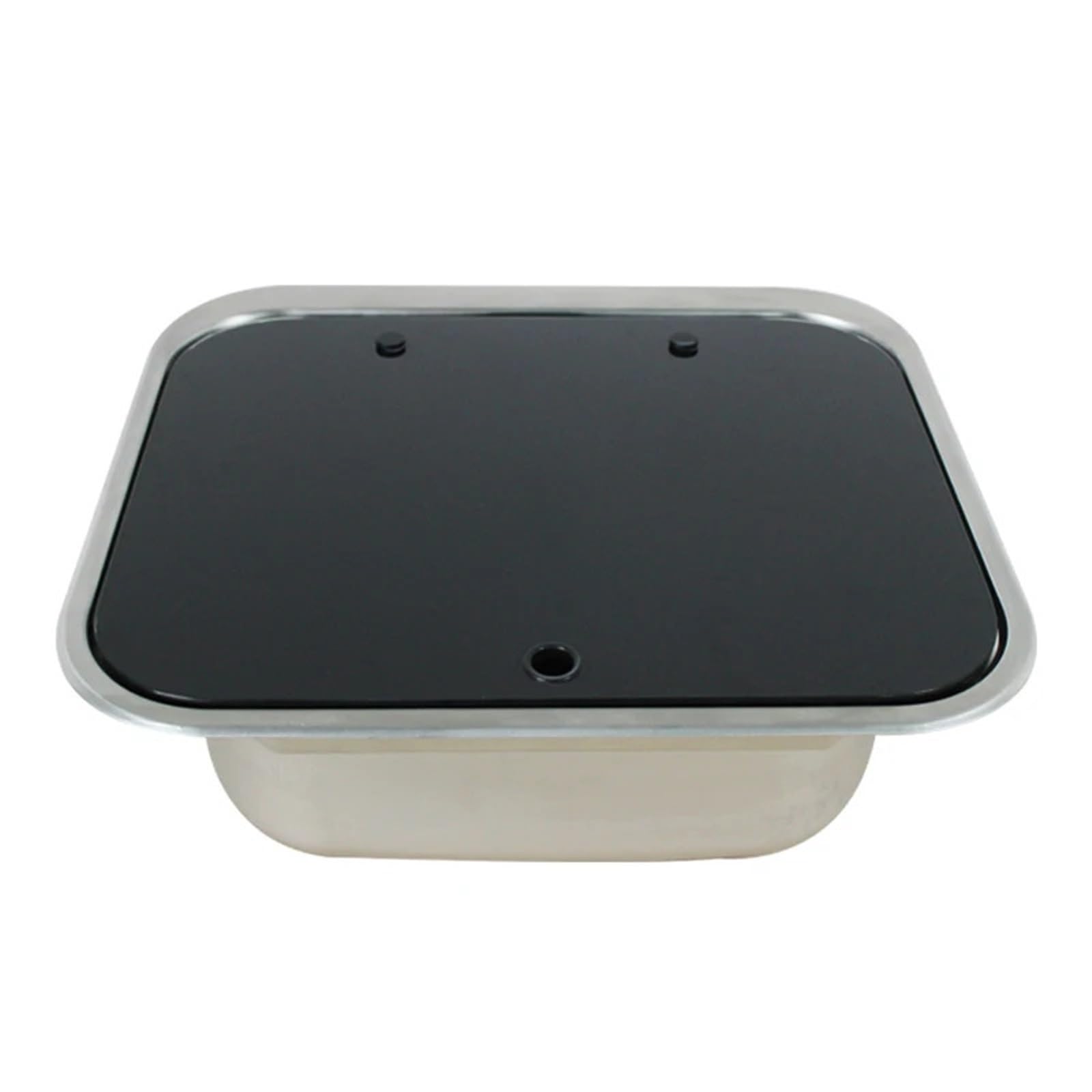Yonmledo Silver Rv Stainless Steel Wash Sink Rv Camping 304 Stainless Steel Wash Basin Sink With Tempered Glass Square Flap Camping Accessories Suitable For Caravans