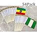 LoveVC 54 Pack Africa African Countries Flags Set on Wood Stick Small Mini Hand Held Flag,5x8 Inch