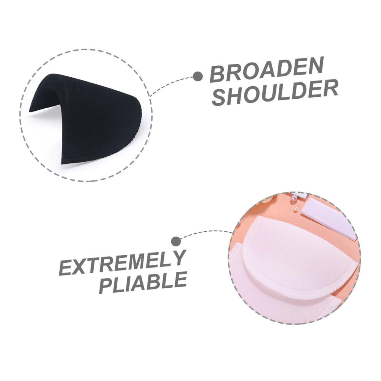 COLLBATH 4 Pairs of Anti Slip Sponge Shoulder Pads for Women 15 & 10 Ideal Clothing Accessory for Suits and Jackets Enhances Fit and Style