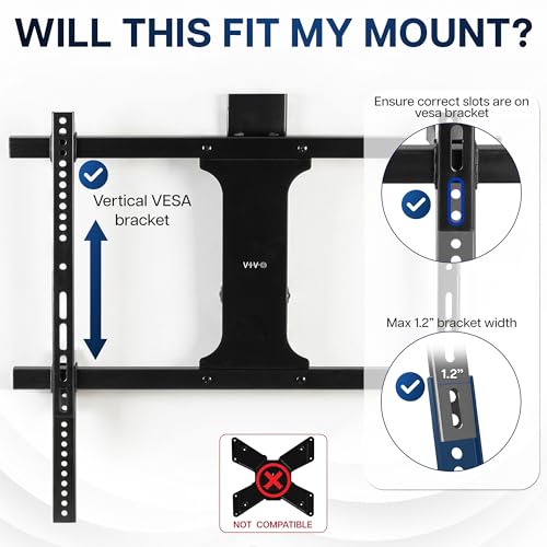 Image of VIVO Vertical VESA Extender Plate Bracket Kit Designed for Low VESA Pattern TV's, Fits TV Ceiling Mounts, 2 Brackets, Black, MOUNT-AD165 | Adapter Plate Designed for Low VESA Pattern TVs, Fits TV Ceiling Mounts, 2 Brackets, 6.5 inch Extension