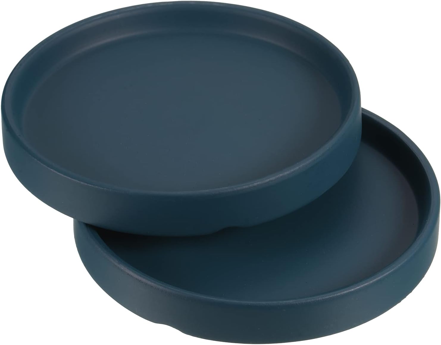 PATIKIL Plant Pot Saucer 6 Inch OD, 2 Pack Ceramic Round Flower Drip Tray for Indoor Outdoor, Black