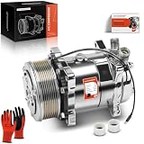 A-Premium Fit for Sanden 508 8PK Style, Universal A/C Compressor with Clutch, 8 Groove Serpentine Belt, Chrome Plated Aluminum Housing
