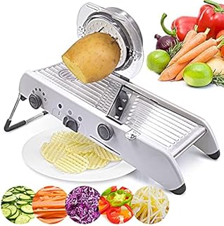 18 Types Adjustable Mandoline Slicer Stainless Steel Manual Cutter Vegetable Grater Julienne Slicer Fruit Waffle Kitchen Potato Cutter White