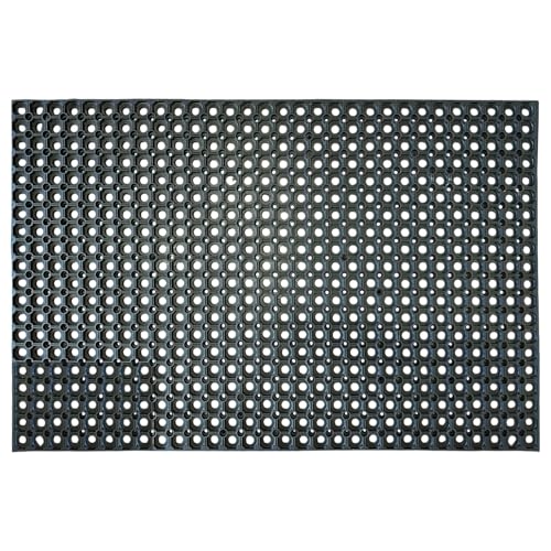 EDL Heavy Duty Rubber Floor Mat Extra Large Commercial Entrance Mat with Drainage Holes Non Slip Anti Fatigue Outdoor Mat for Industrial Use in Garage Kitchen Restaurant & Workspaces (1, 80 x120 CM)