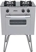FOGAO A GAS MINI COOK 2 Q INOX GAS GLP