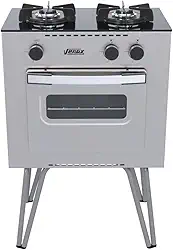FOGAO A GAS MINI COOK 2 Q INOX GAS GLP