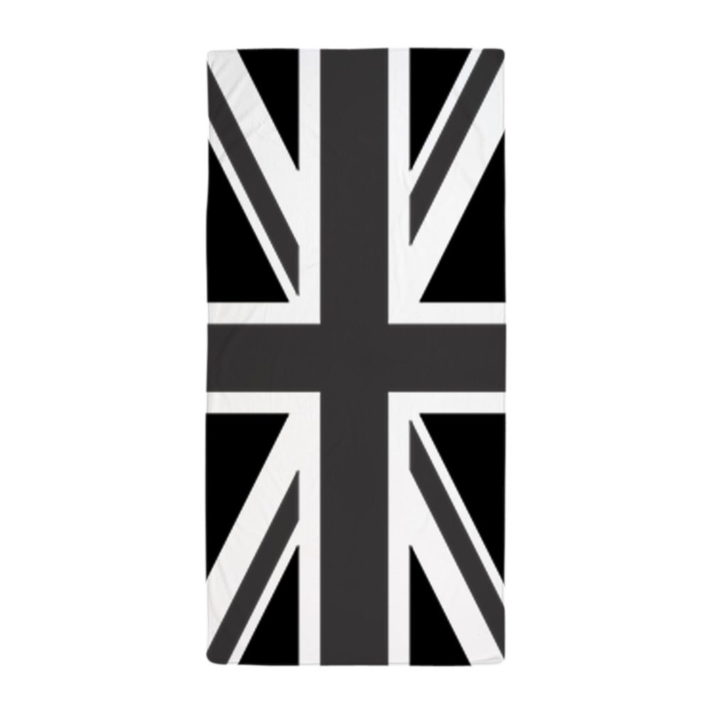 CafePress Union Jack: Black & White Large Novelty Printed Beach Towel 30"x60"