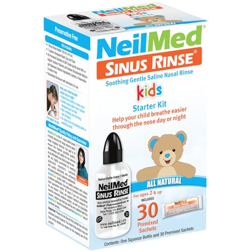 NeilMed Pediatric Bottle Kit for Saline Nasal Rinse (304) 8 Piece Set
