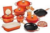 Le Creuset 20-piece Signature Cast Iron Cookware Set (Flame)