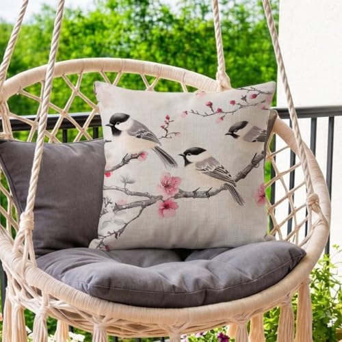 Coussin extérieur imperméable avec impression double face fleurs de cerisier - 5