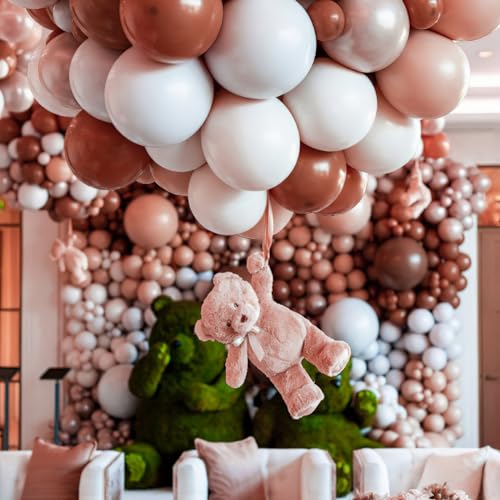 Image of PartyWoo Brown Balloons 51 pcs 12 Inch Dark Brown Boho Neutral Coffee Latex Helium Balloons for Wedding Baby Shower Gender Reveal Graduation Safari Woodland Birthday Party Decorations Brown-F08