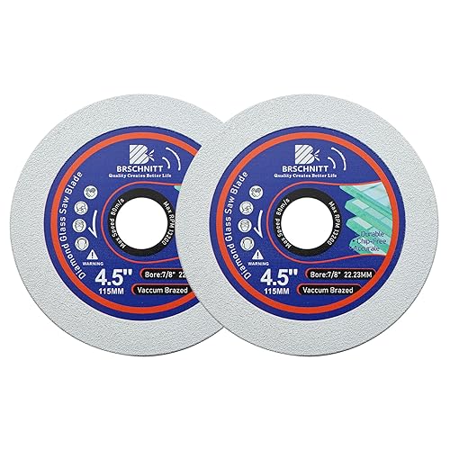 Glas Schneiden Trennscheibe, BRSCHNITT 2 Stück Professional Diamantscheibe 115mm, Diamanttrennscheibe Glasschneider für Flaschen, Porzellan, Jade