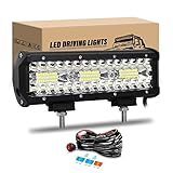【Soporte de montaje ajustable】: con los aDCesorios de montaje ajustables, la barra de luz led puede ajustarse a unos 45 grados, lo que facilita el cambio de direDCión del haz de luz. compatible con todos los vehículos con 9-30 V, que es un asistente insignia perfecto para elegir: arriba, camión, tractor, suv, barco, cosechadora, etc.