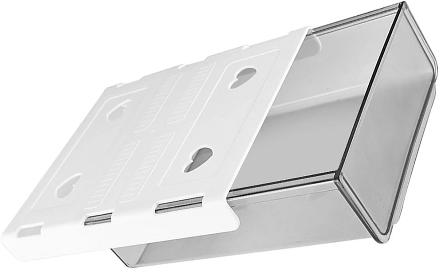 Alomejor Under Desk Drawer Adhesive Space Saving Organizer Box for Office Stationery Document 8.3x6.9x2.6in for Office School Bedroom Plastic (Grey)