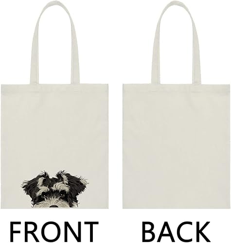 Vista 164 de WIRESTER Bolsa de lona para mujeres y niñas, bolsa de playa, comestibles y viajes, lindo perro