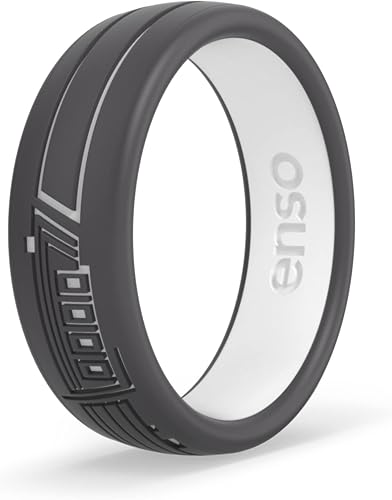Enso Rings Star Wars Lightsaber Collection - Anillo de silicona dualtone - Diseño grabado - Cómodo, transpirable y seguro, Silicona