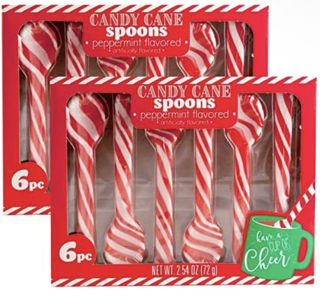 Candy Cane Peppermint Flavored Spoons 12 Count Grocery