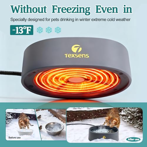 Heated Water Bowl for Large Dogs - 0.93 Gallon/118 OZ - Outdoor Pet Thermal Bowl with Chew-Proof Cord - Provides Drinkable Water in Winter - Suitable for Multi-Pets, & Cats, Chickens, Birds - Image 2