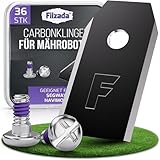 Filzada® 36x Mähroboter Messer Carbon inkl. Schrauben - kompatibel mit Segway Navimow Ersatzklingen - Klingen Mähroboter geeignet für Segway Navimow I105e Klingen und viele weitere Modelle