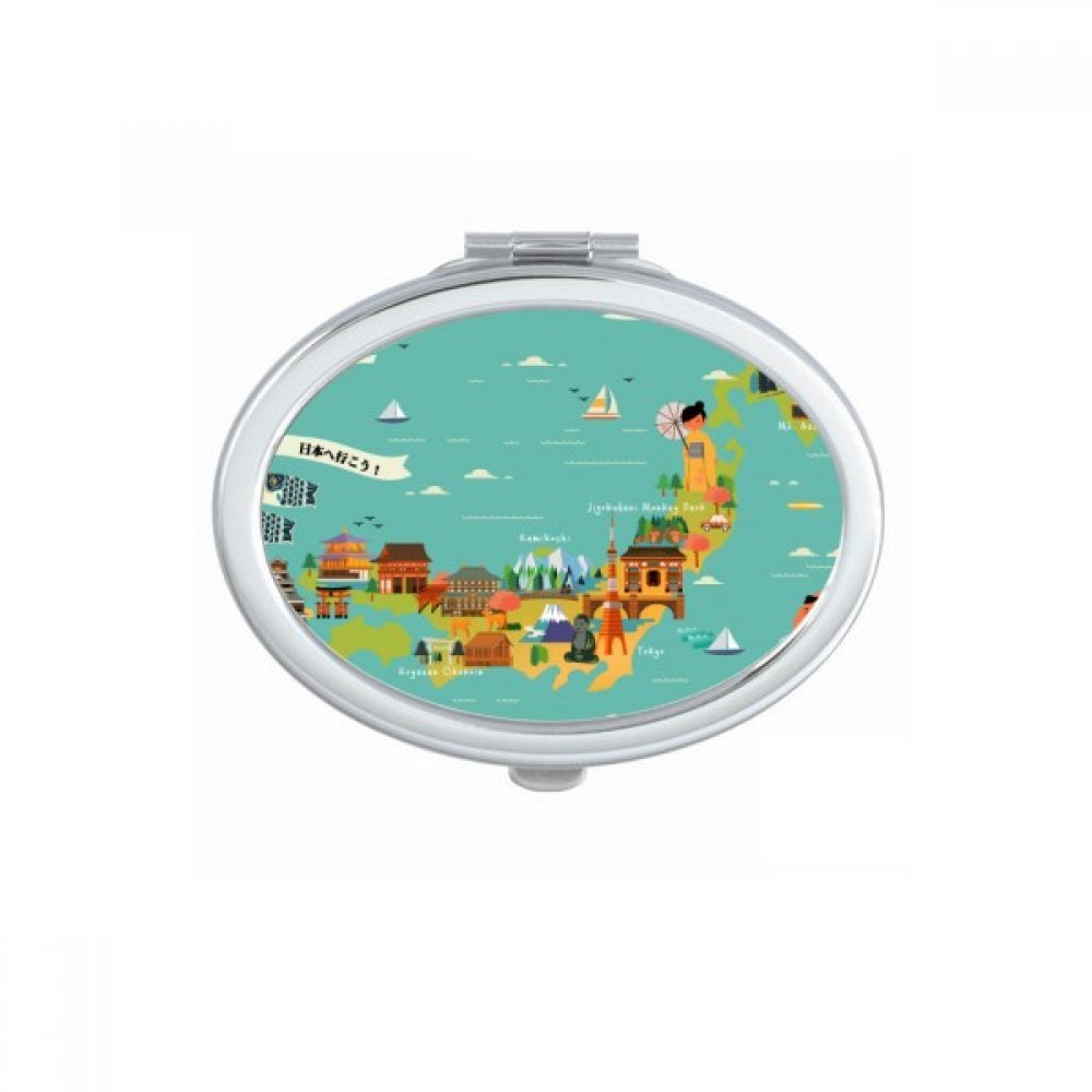 Miroir de poche à motif de temple japonais, une idée de cadeau mignon pour amatrice de beauté