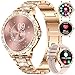 Women's Smart Watch Bluetooth Phone Calls for Android iOS 100+ Sport Fitness Tracker 1.32" HD Female Smartwatch Heart Rate Sleep Monitor Diamond Ladies Smartwatch Rose Gold Steel,2 Watch Straps