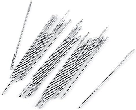 Hilitand Pack Of 20 Pcs Large Headed Needles Crafting Yarn Needles Silver Color Large Eye Knitter Needles 52mm Yarn Knitting Needles Blunt Needles for Sewing Embroidery